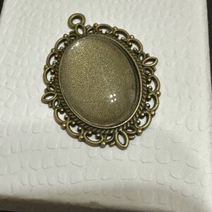 Antiqued brass set your own pendant with glass